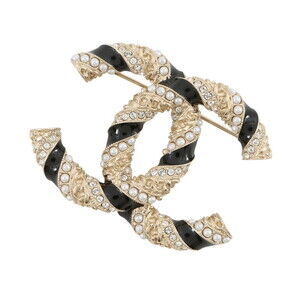 Chanel Brooch, Coco Mark Rhinestone, Faux Pearl, A21 C AB5776 CHANEL BROACH